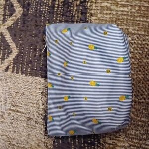 4/$30 New Modella Striped Makeup Bag - Pineapple Design